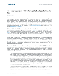 Proposed Expansion of New York State Real Estate