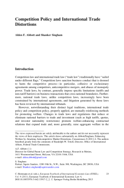 Competition Policy and International Trade Distortions