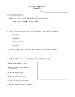 Homework for Chapter 7 Chem 2310