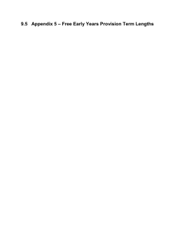 9.5 Appendix 5 &ndash; Free Early Years Provision Term Lengths