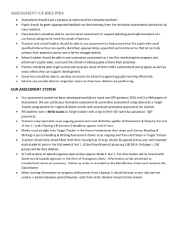 assessment guidelines our assessment system