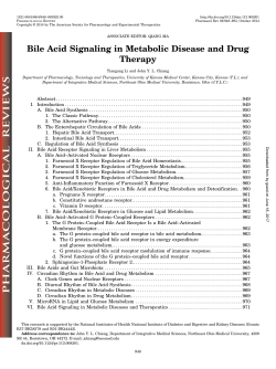 Bile Acid Signaling in Metabolic Disease and Drug Therapy