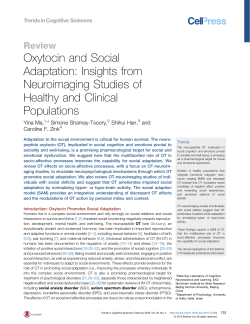 Oxytocin and Social Adaptation: Insights from Neuroimaging Studies
