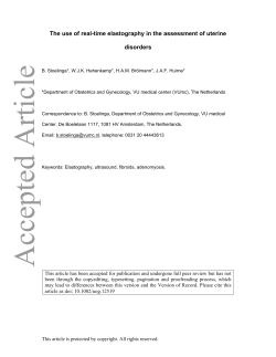 The use of realtime elastography in the assessment of uterine