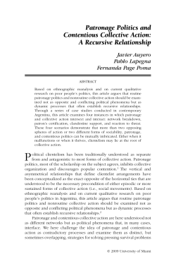 Patronage Politics and Contentious Collective Action: A Recursive
