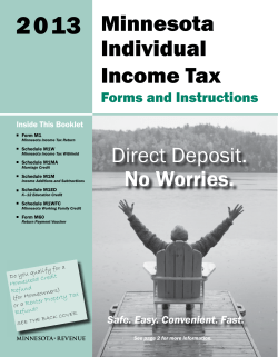 2013 Minnesota Individual Income Tax Instructions