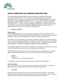 Historic Landmark Nomination Form