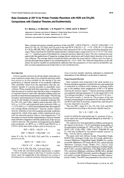 Rate Constants at 297 K for Proton