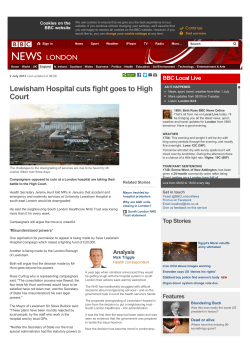 Lewisham Hospital cuts fight goes to High Court