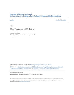 The Distrust of Politics - University of Michigan Law School