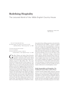 The Leisured World of the 1650s English Country