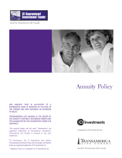 Annuity Policy - CI Investments