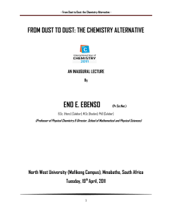 From Dust to Dust: the Chemistry Alternative