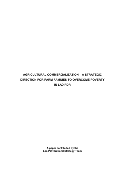 agricultural commercialization &ndash; a strategic direction for farm families