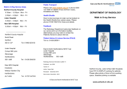 X-ray walk-in information leaflet