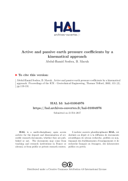 Active and passive earth pressure coefficients by a - HAL