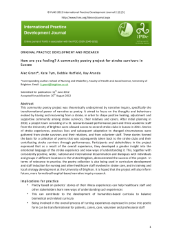 How are you feeling? A community poetry project for S