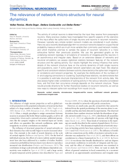 The relevance of network micro-structure for neural dynamics