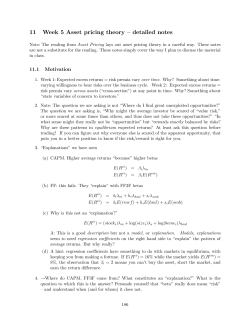 11 Week 5 Asset pricing theory &mdash; detailed notes