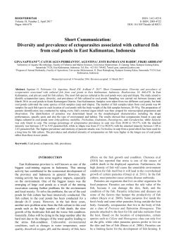 Short Communication: Diversity and prevalence of ectoparasites