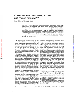 Cholecystokinin and satiety in rats and rhesus monkeys13