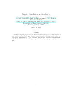 Doppler Simulation and the Leslie - CCRMA