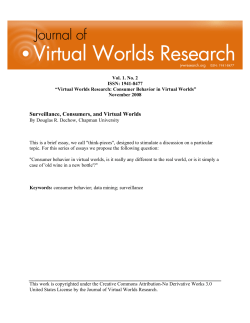 Surveillance, Consumers, and Virtual Worlds