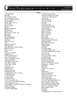 Josh Rawlings Song List