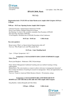 Read the symposia schedule for Paris