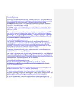 Geomatics Engineering The program of study leading to the