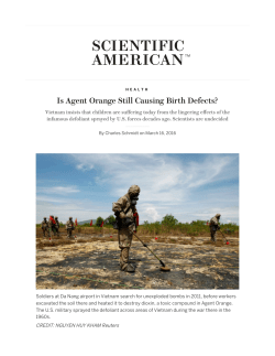 Is Agent Orange Still Causing Birth Defects?