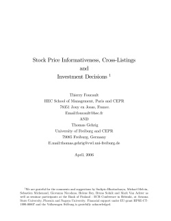 Stock Price Informativeness, Cross$Listings and Investment Decisions