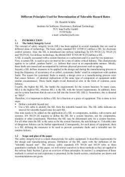 Different Principles Used for Determination of Tolerable Hazard Rates