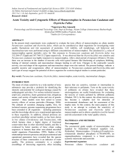 Acute Toxicity and Cytogenetic Effects of Monocrotophos
