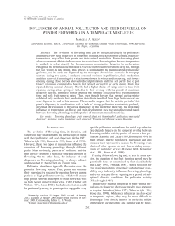 influences of animal pollination and seed dispersal on winter