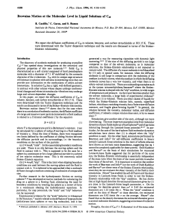 Brownian Motion at the Molecular Level in Liquid Solutions of Ca