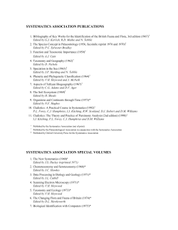 available - Systematics Association