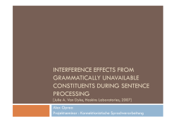 interference effects from grammatically unavailable constituents