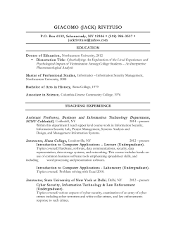 View Dr. Jack Rivituso`s full curriculum vitae here.