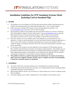 Installation Guidelines for ITW Insulation Systems Metal Jacketing