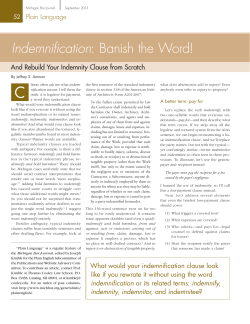 Indemnification: Banish the Word!