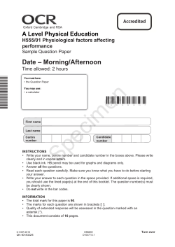 A Level Physical Education H555/01 Physiological factors affecting