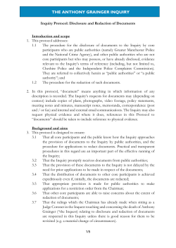 nquiry Protocol Disclosure and Redaction of Documents