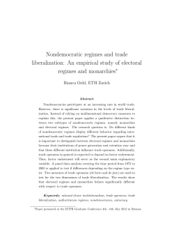 Nondemocratic regimes and Trade Liberalisation: An empirical