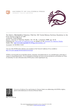 the hebrew reconquista of palestine: from the 1947 united nations