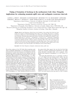 Timing of formation of forebergs in the northeastern Gobi Altai