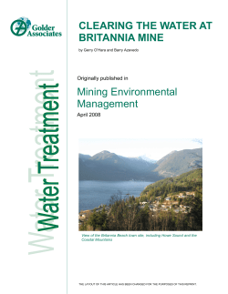 Clearing the water at Britannia Mine