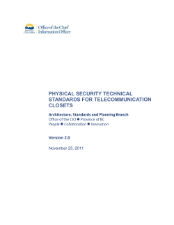 physical security technical standards for telecommunication closets