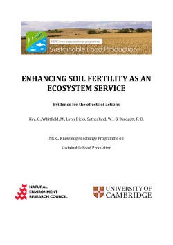 enhancing soil fertility as an ecosystem service