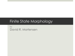Finite State Morphology
